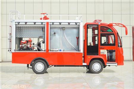  电动消防车带水炮爬梯消防车